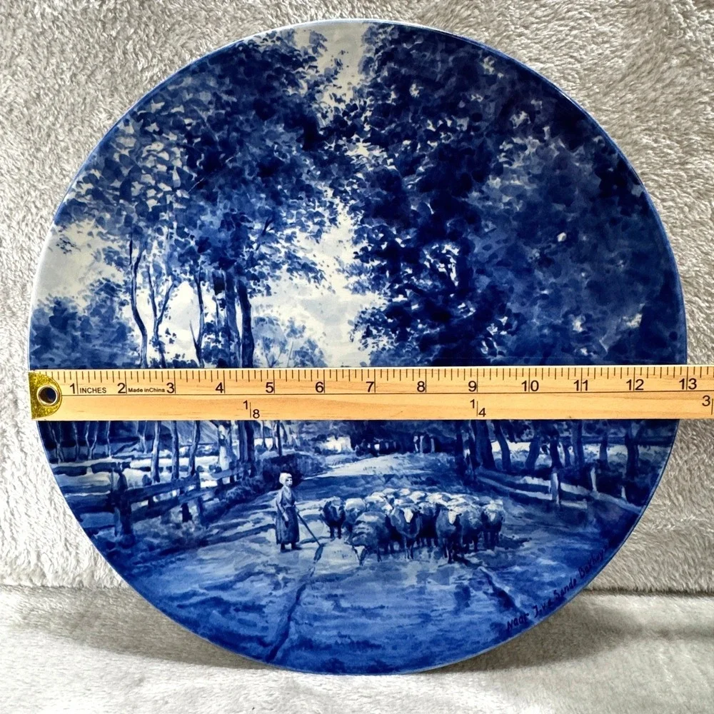 Royal Delft 1971 Hand Painted Charger H Van der Linden Sande Bakhuyzen Large 13